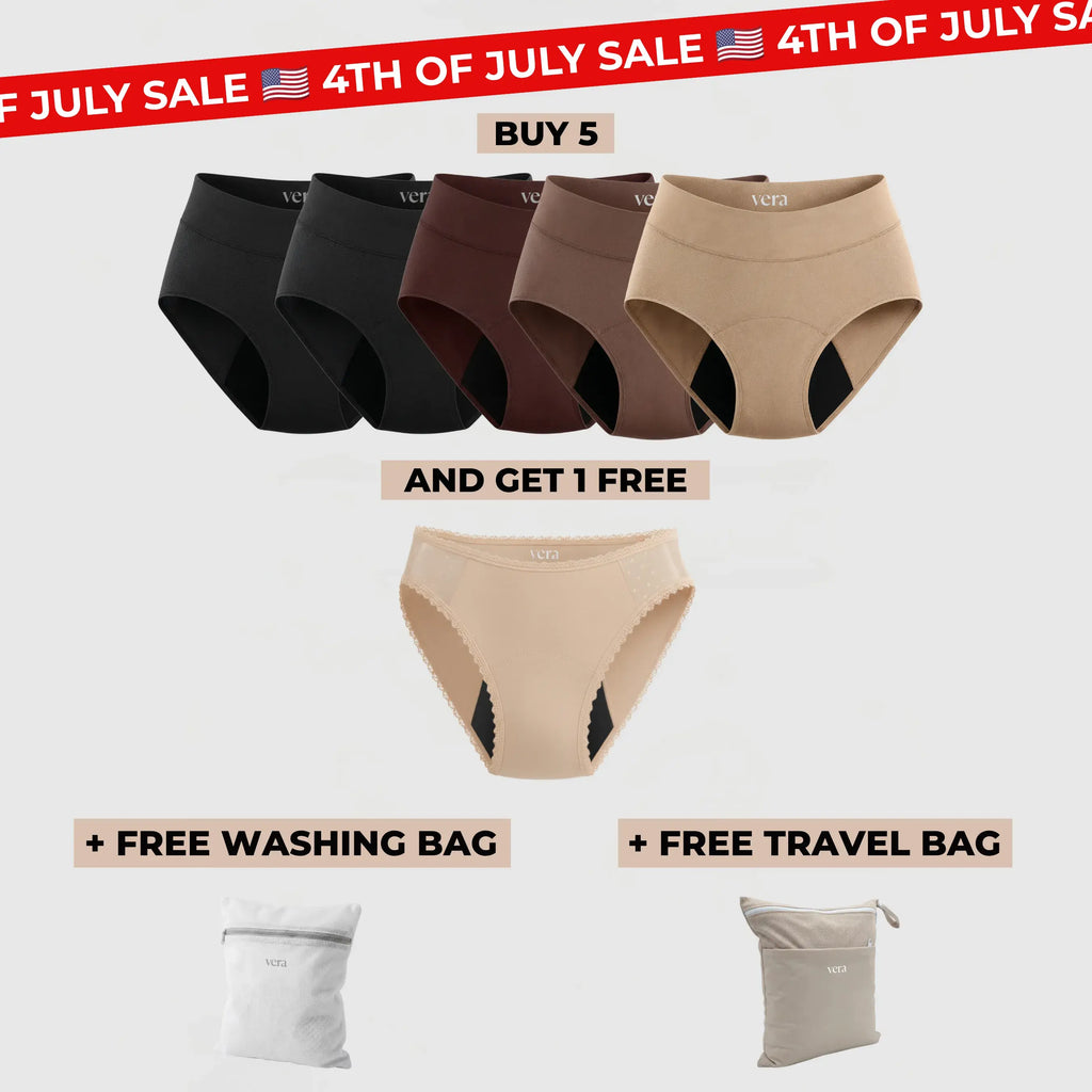 Vera's Signature Leakproof Underwear (5+1 FREE)