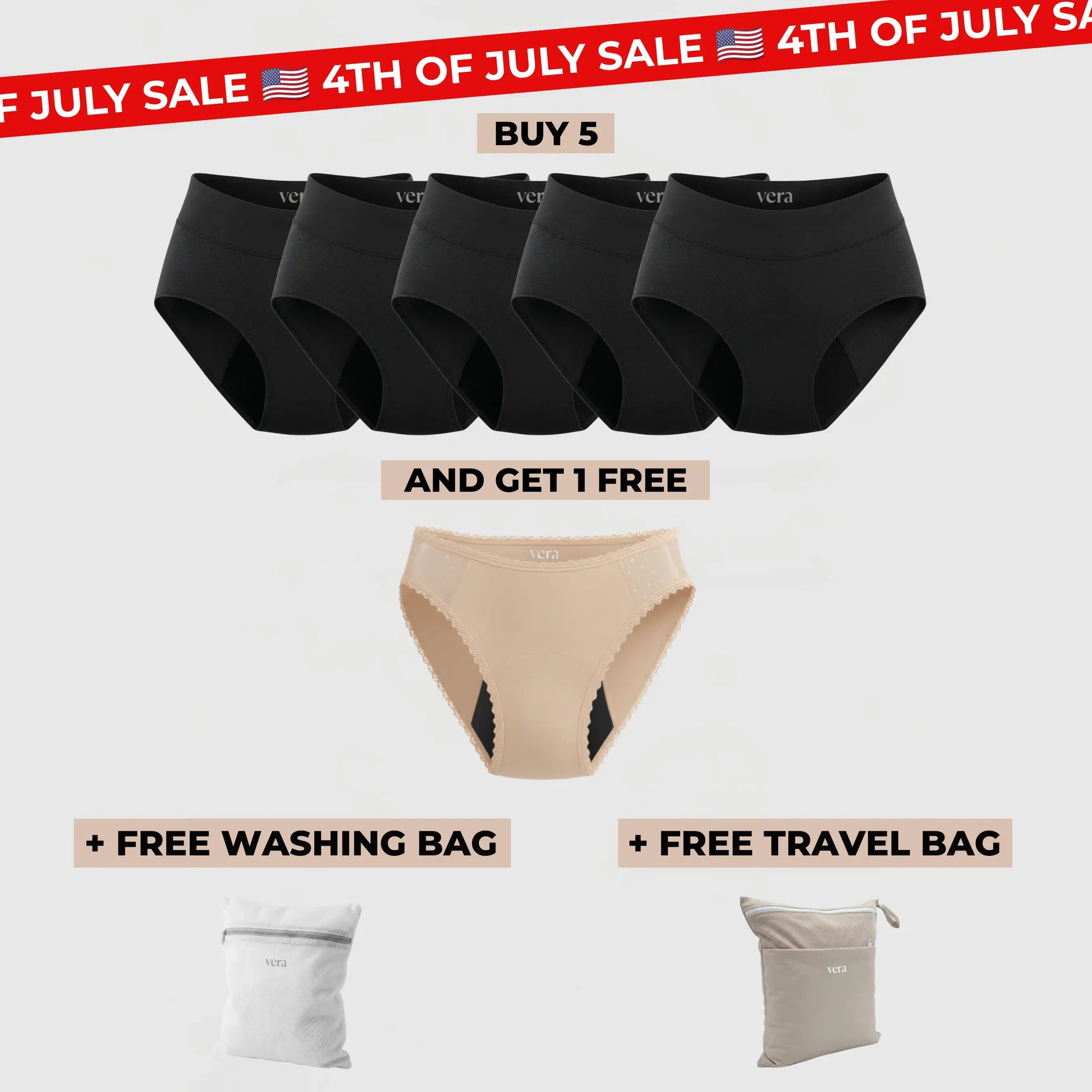 Vera's Signature Leakproof Underwear (5+1 FREE)