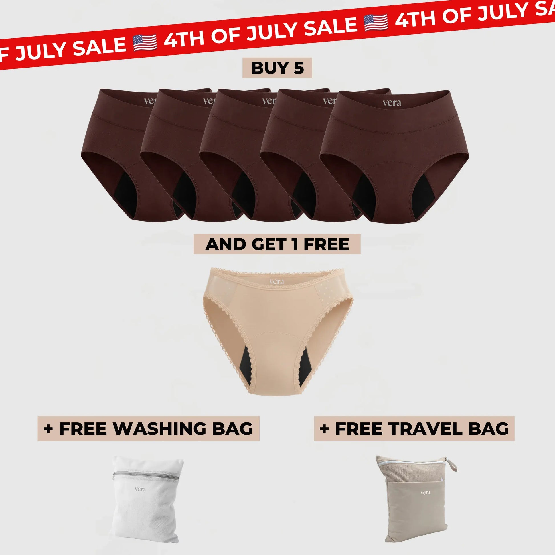 Vera's Signature Leakproof Underwear (5+1 FREE)