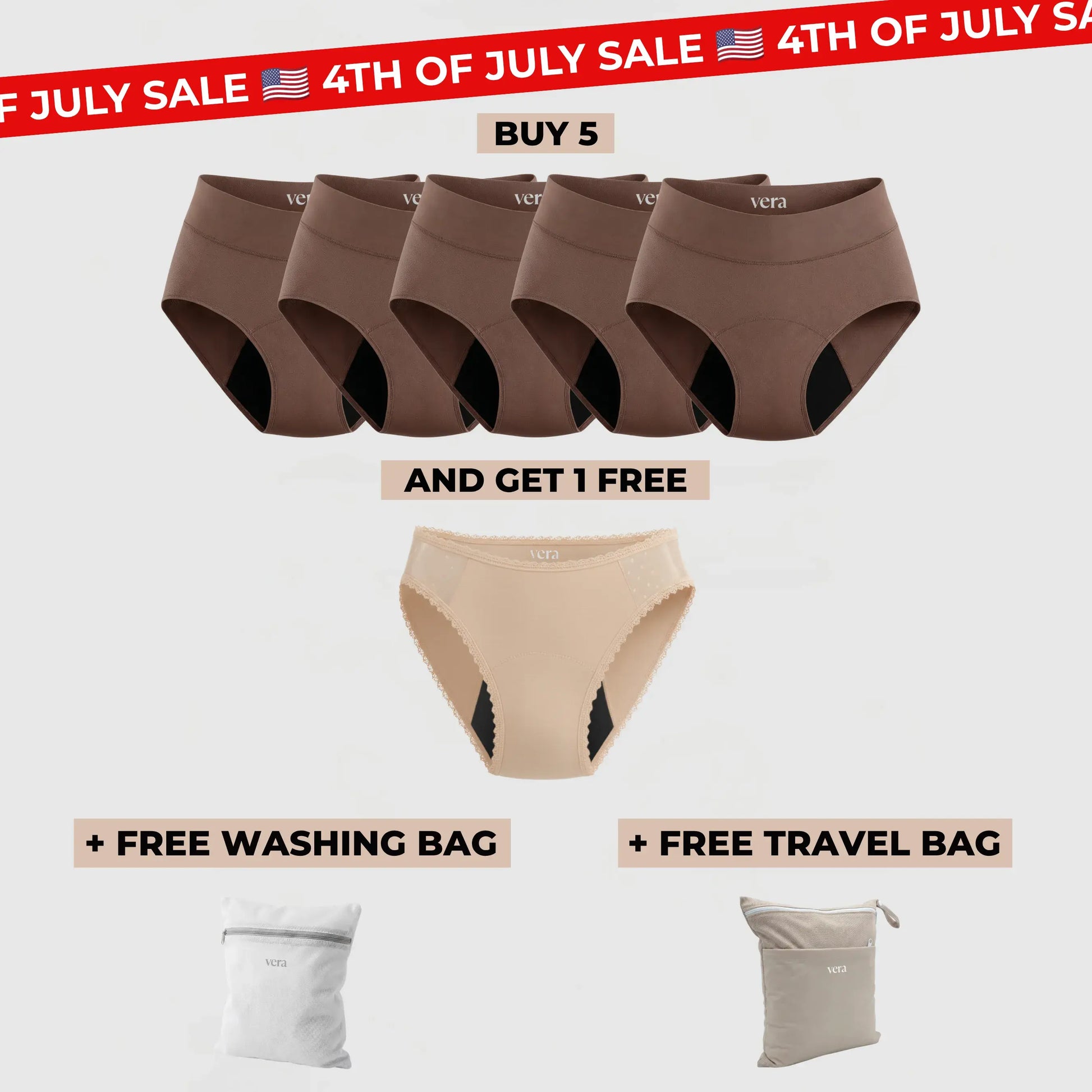 Vera's Signature Leakproof Underwear (5+1 FREE)