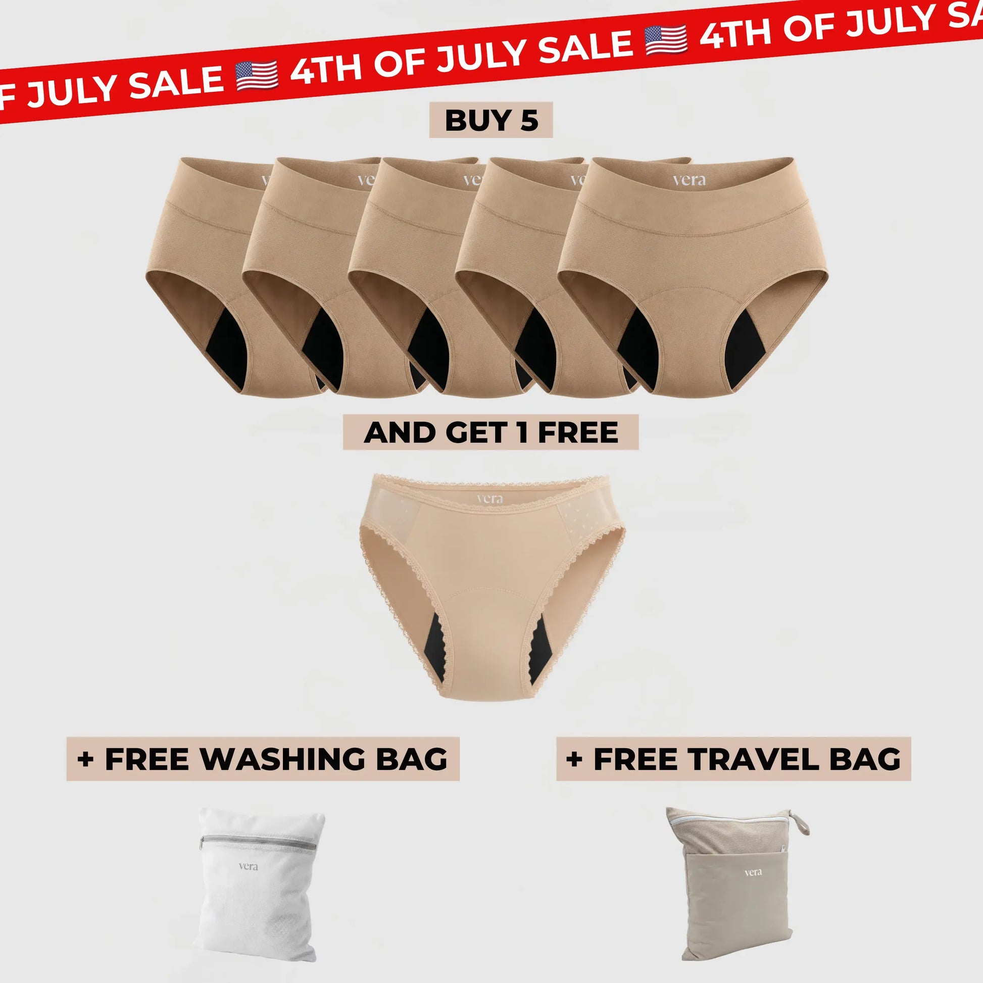 Vera's Signature Leakproof Underwear (5+1 FREE)