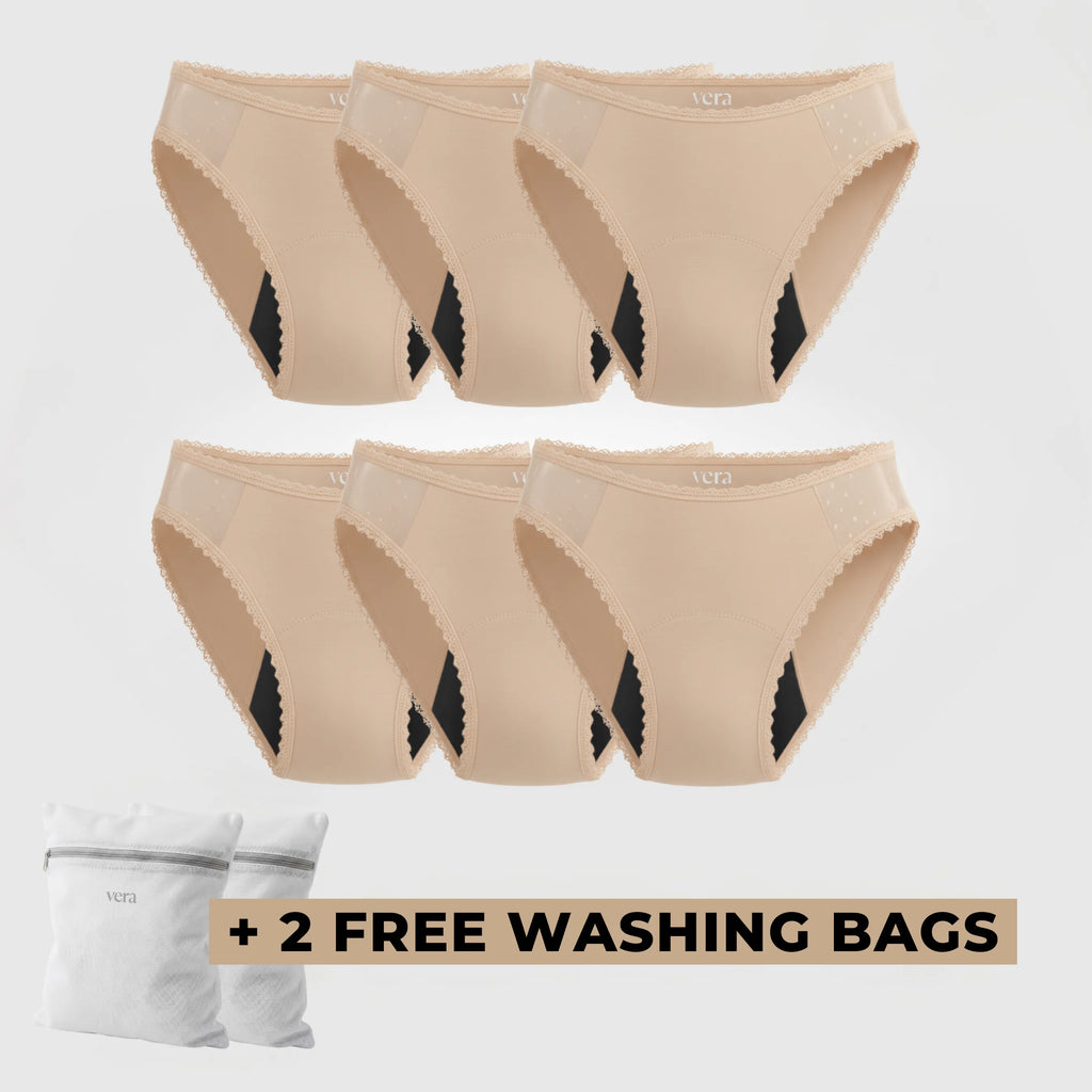 Vera's Elegant Leakproof Briefs (6-Pack)
