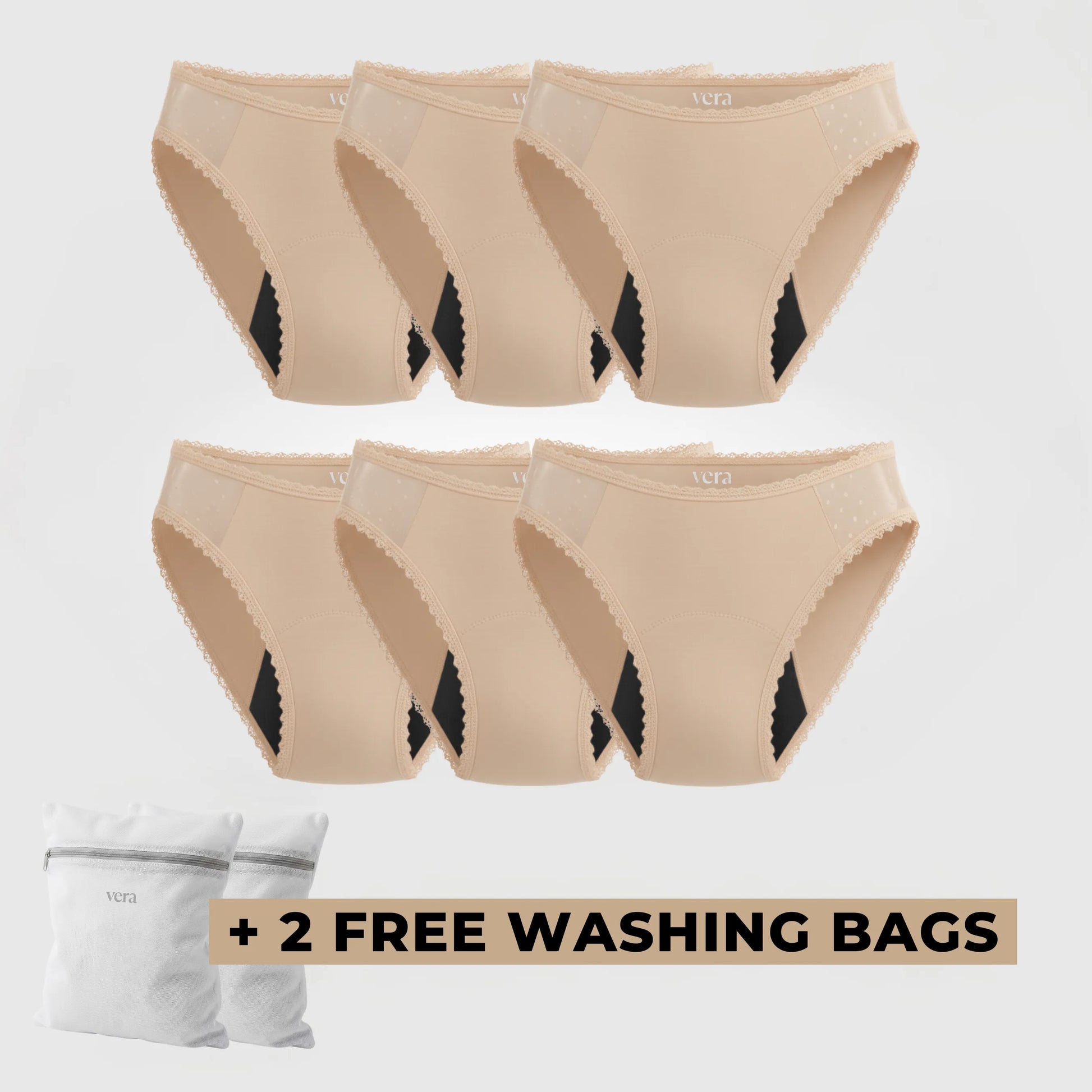 Vera's Elegant Leakproof Briefs (6-Pack)