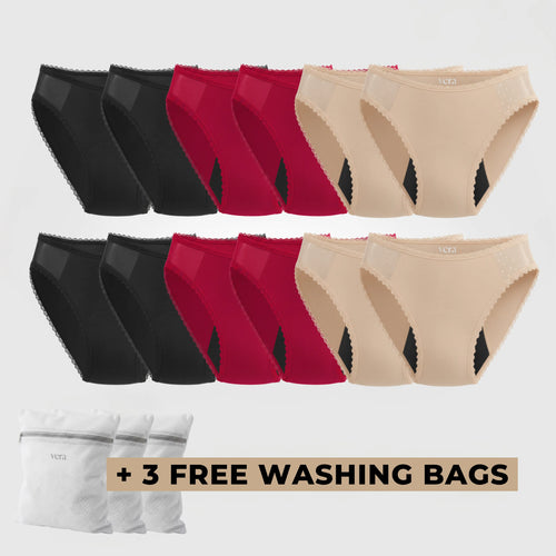 Vera's Elegant Leakproof Briefs (12-Pack)