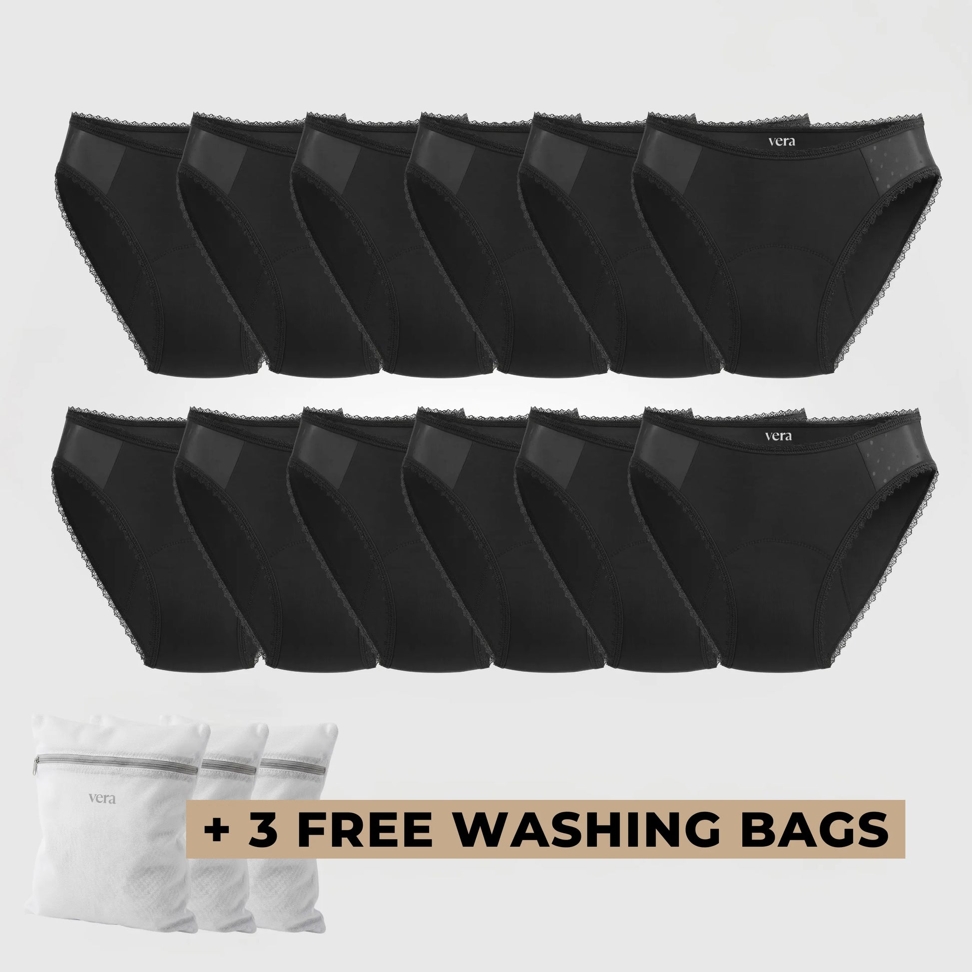 Vera's Elegant Leakproof Briefs (12-Pack)