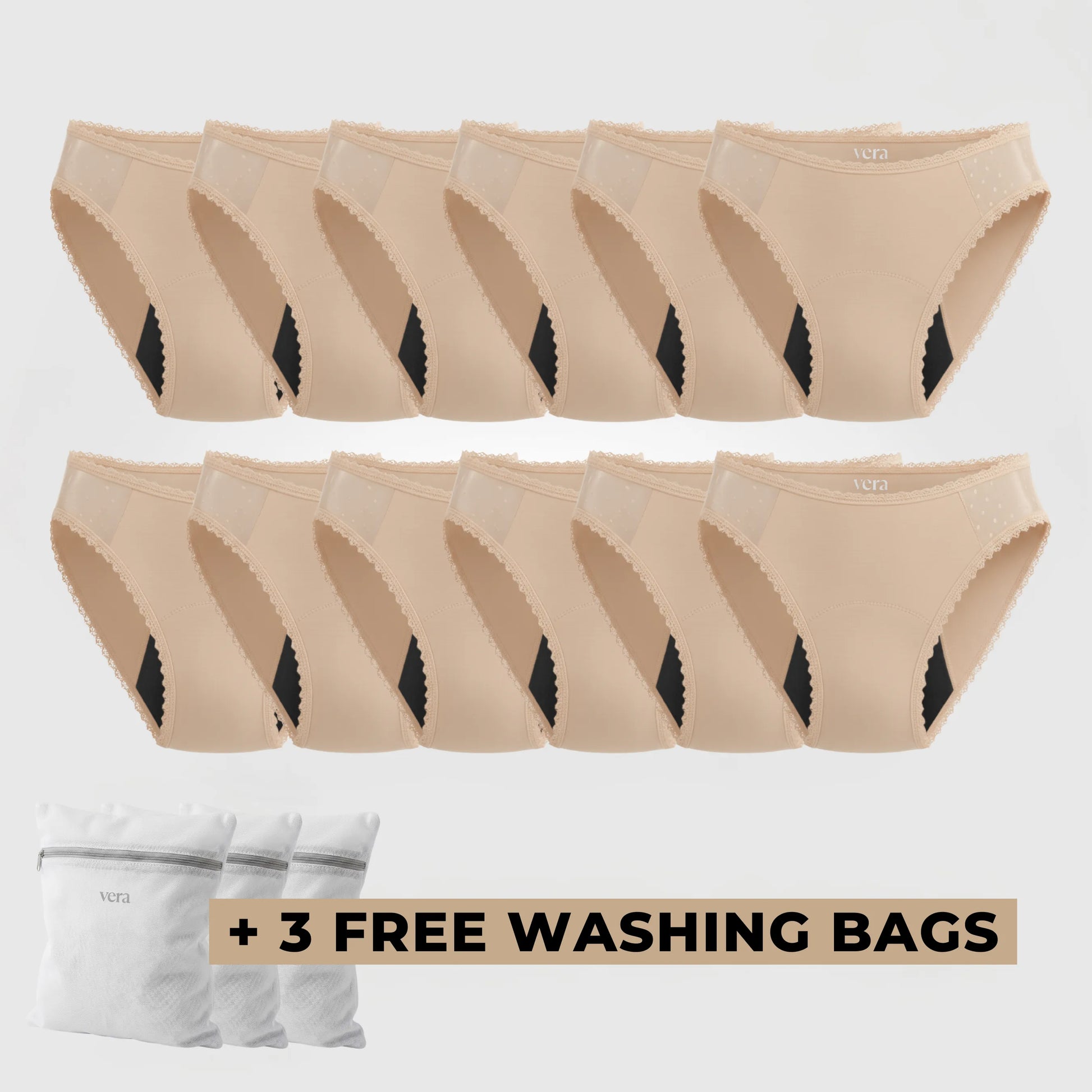 Vera's Elegant Leakproof Briefs (12-Pack)